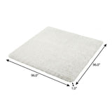 8' Ivory And Gray Geometric Shag Washable Round Rug With UV Protection - HomeRoots - Flyclothing LLC