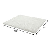 8' X 10' Ivory And Gray Geometric Shag Washable Area Rug With UV Protection - HomeRoots - Flyclothing LLC