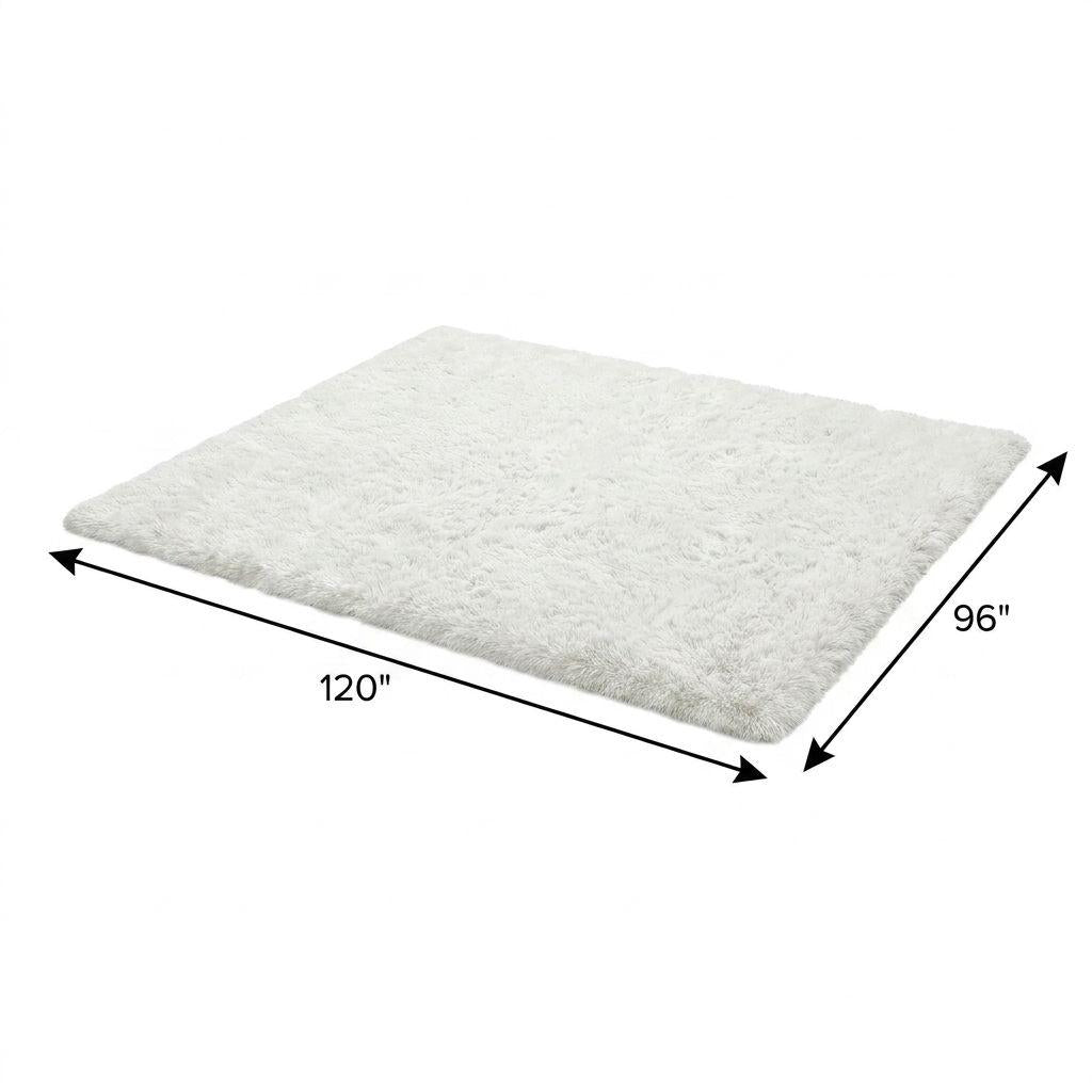 8' X 10' Ivory And Gray Geometric Shag Washable Area Rug With UV Protection - HomeRoots - Flyclothing LLC
