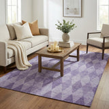 5' X 8' Purple And Lavender Geometric Shag Washable Area Rug With UV Protection - HomeRoots - Flyclothing LLC