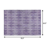 5' X 8' Purple And Lavender Geometric Shag Washable Area Rug With UV Protection - HomeRoots - Flyclothing LLC