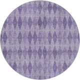 8' Purple And Lavender Geometric Shag Washable Round Rug With UV Protection - HomeRoots - Flyclothing LLC