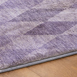 8' Purple And Lavender Geometric Shag Washable Round Rug With UV Protection - HomeRoots - Flyclothing LLC