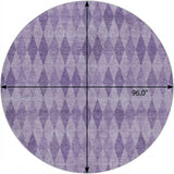 8' Purple And Lavender Geometric Shag Washable Round Rug With UV Protection - HomeRoots - Flyclothing LLC