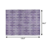 8' X 10' Purple And Lavender Geometric Shag Washable Area Rug With UV Protection - HomeRoots - Flyclothing LLC