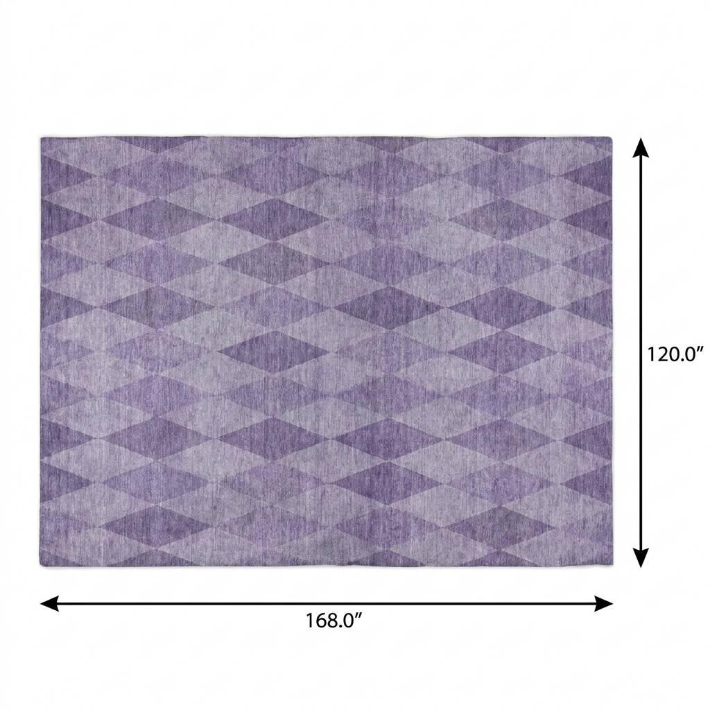 10' X 14' Purple And Lavender Geometric Shag Washable Area Rug With UV Protection - HomeRoots - Flyclothing LLC
