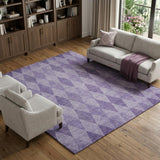 10' X 14' Purple And Lavender Geometric Shag Washable Area Rug With UV Protection - HomeRoots - Flyclothing LLC
