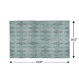3' X 5' Teal And Gray Geometric Shag Washable Area Rug With UV Protection - HomeRoots - Flyclothing LLC