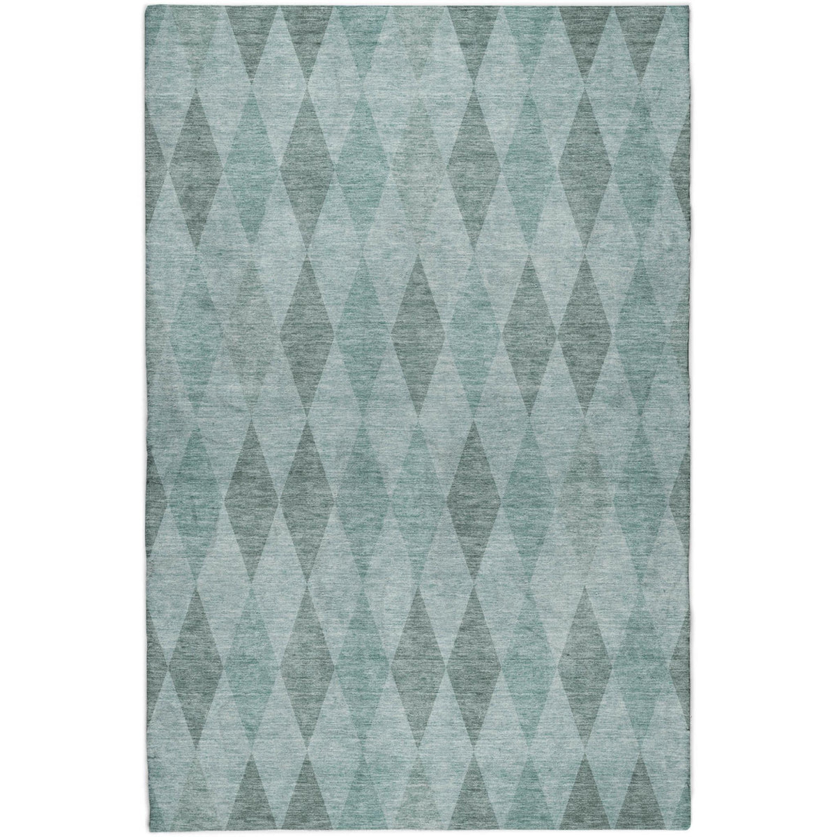 5' X 8' Teal And Gray Geometric Shag Washable Area Rug With UV Protection - HomeRoots - Flyclothing LLC