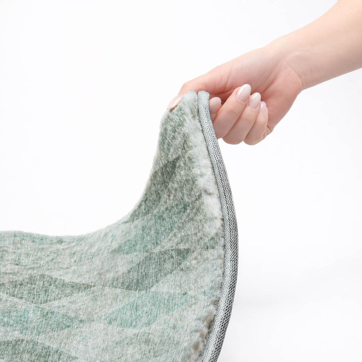10' X 14' Teal And Gray Geometric Shag Washable Area Rug With UV Protection - HomeRoots - Flyclothing LLC