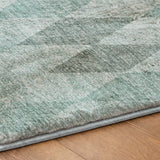 10' X 14' Teal And Gray Geometric Shag Washable Area Rug With UV Protection - HomeRoots - Flyclothing LLC