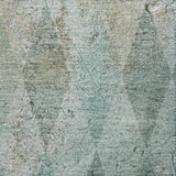 10' X 14' Teal And Gray Geometric Shag Washable Area Rug With UV Protection - HomeRoots - Flyclothing LLC