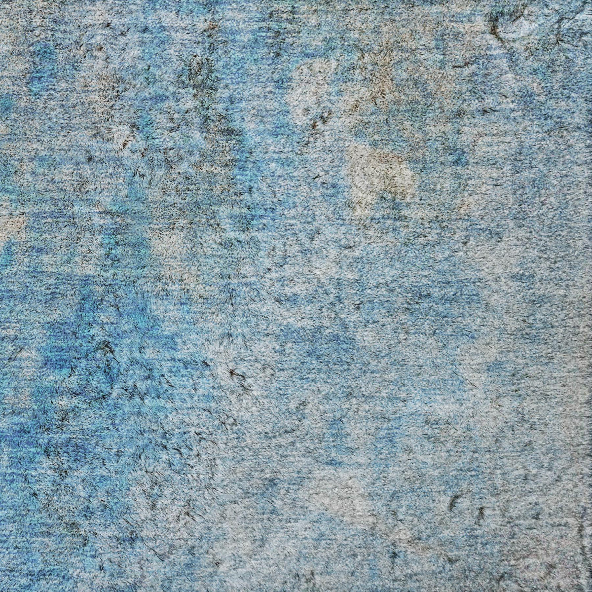 3' X 5' Blue And Denim Blue Abstract Shag Washable Area Rug With UV Protection - HomeRoots - Flyclothing LLC