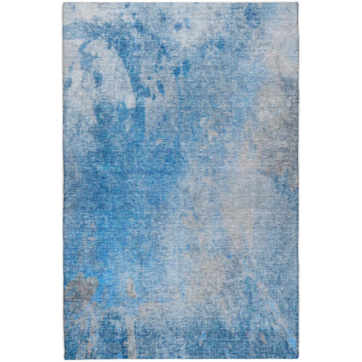 5' X 8' Blue And Denim Blue Abstract Shag Washable Area Rug With UV Protection - HomeRoots - Flyclothing LLC