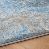 8' X 10' Blue And Denim Blue Abstract Shag Washable Area Rug With UV Protection - HomeRoots - Flyclothing LLC
