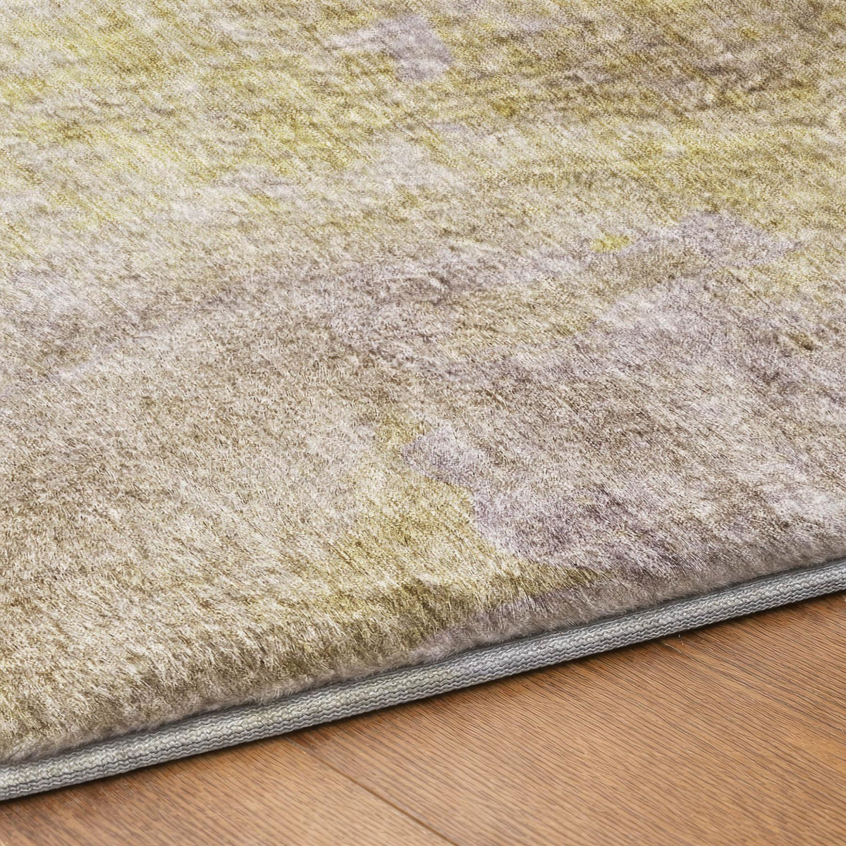9' X 12' Gold And Beige Abstract Shag Washable Area Rug With UV Protection - HomeRoots - Flyclothing LLC
