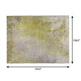 9' X 12' Gold And Beige Abstract Shag Washable Area Rug With UV Protection - HomeRoots - Flyclothing LLC