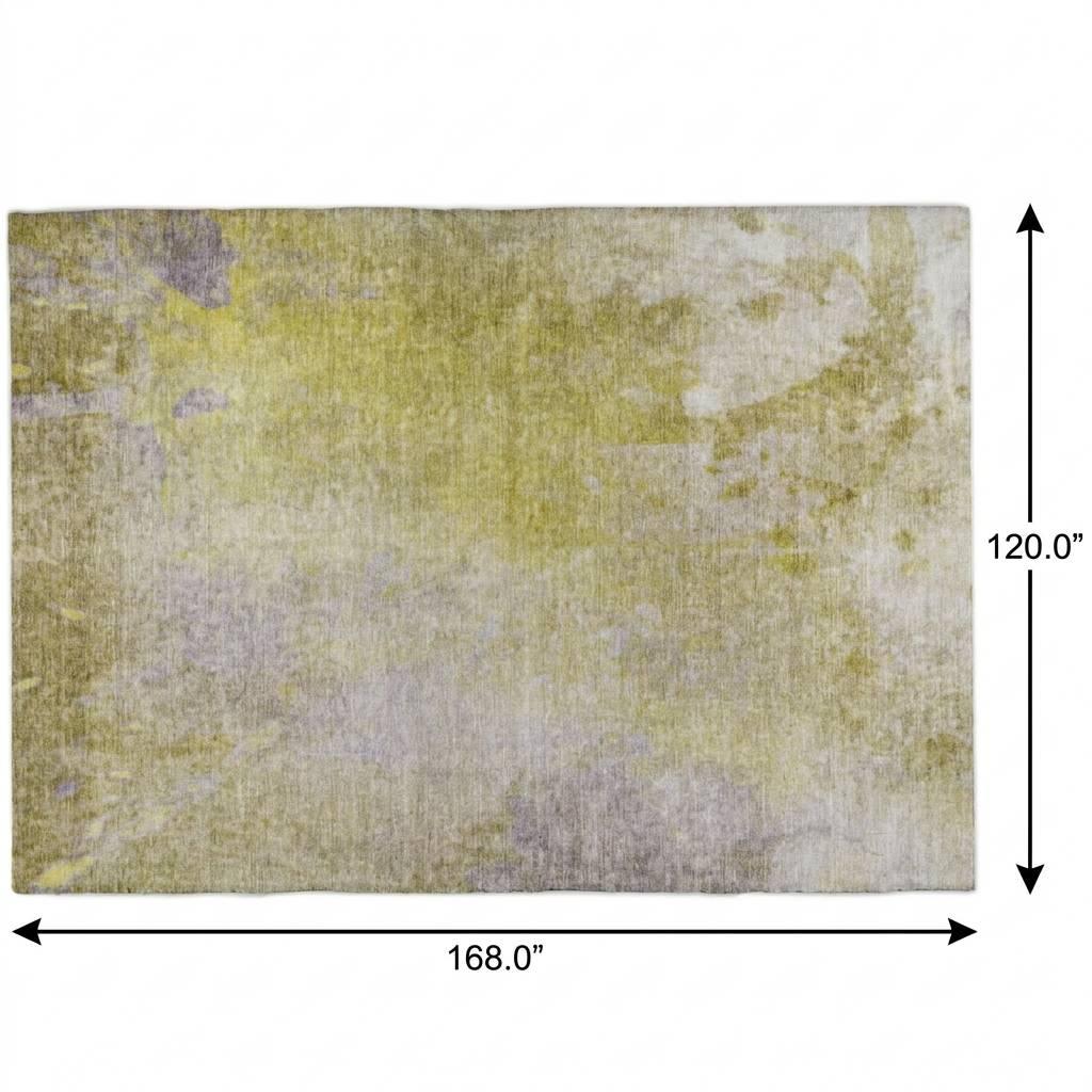 10' X 14' Gold And Beige Abstract Shag Washable Area Rug With UV Protection - HomeRoots - Flyclothing LLC