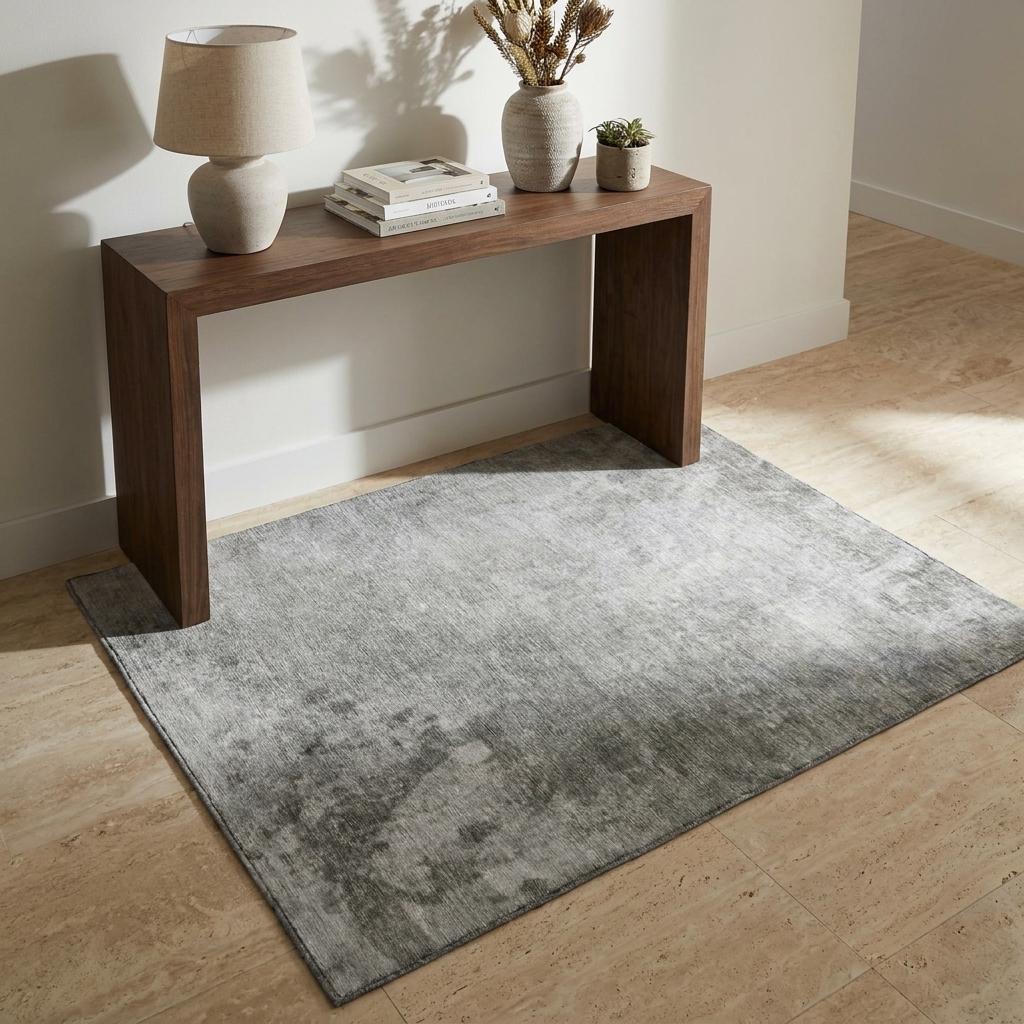 3' X 5' Gray And Silver Abstract Shag Washable Area Rug With UV Protection - HomeRoots - Flyclothing LLC