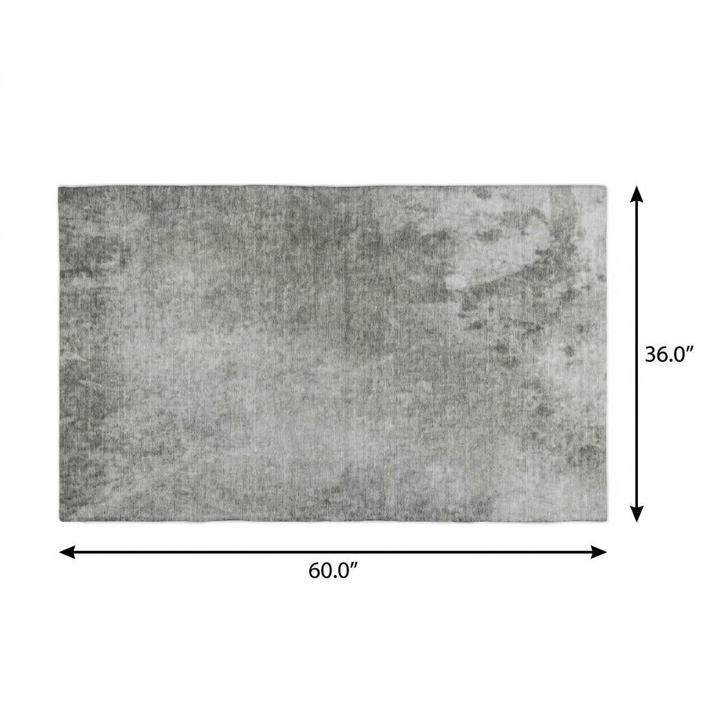 3' X 5' Gray And Silver Abstract Shag Washable Area Rug With UV Protection - HomeRoots - Flyclothing LLC