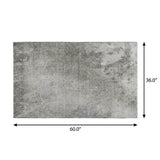 3' X 5' Gray And Silver Abstract Shag Washable Area Rug With UV Protection - HomeRoots - Flyclothing LLC