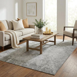5' X 8' Gray And Silver Abstract Shag Washable Area Rug With UV Protection - HomeRoots - Flyclothing LLC