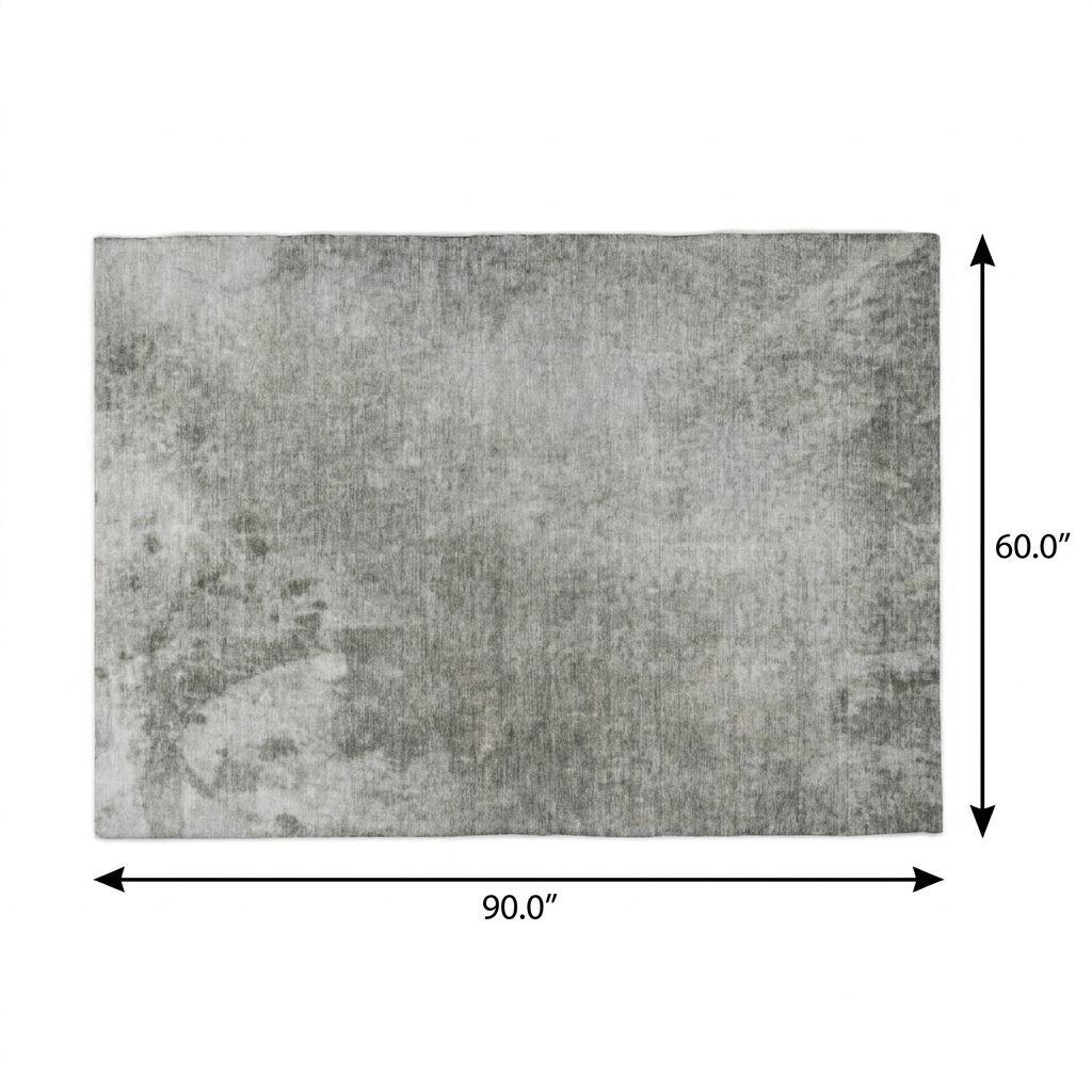 5' X 8' Gray And Silver Abstract Shag Washable Area Rug With UV Protection - HomeRoots - Flyclothing LLC