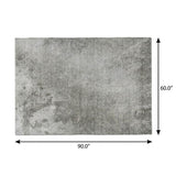 5' X 8' Gray And Silver Abstract Shag Washable Area Rug With UV Protection - HomeRoots - Flyclothing LLC