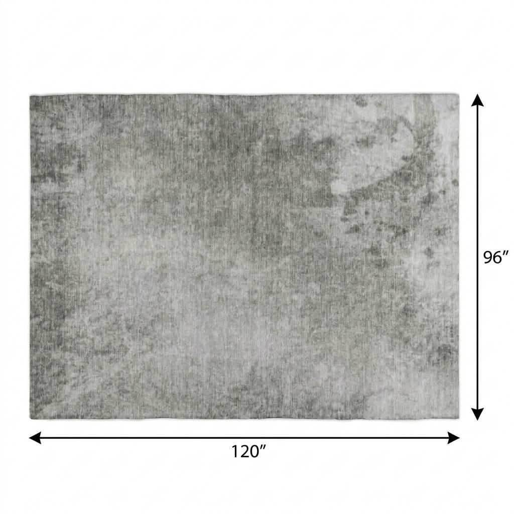 8' X 10' Gray And Silver Abstract Shag Washable Area Rug With UV Protection - HomeRoots - Flyclothing LLC