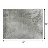 8' X 10' Gray And Silver Abstract Shag Washable Area Rug With UV Protection - HomeRoots - Flyclothing LLC