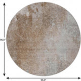 8' Brown And Beige Abstract Shag Washable Round Rug With UV Protection - HomeRoots - Flyclothing LLC