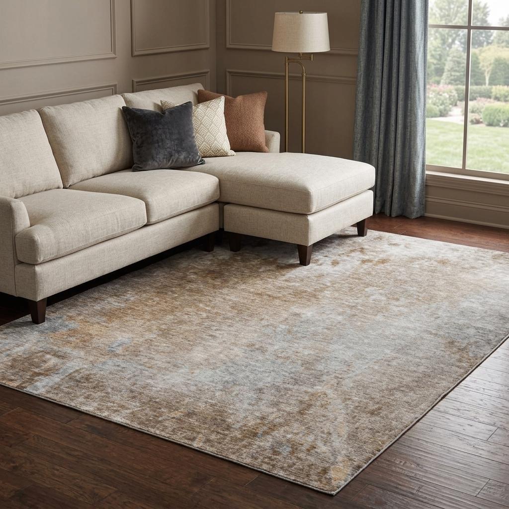 10' X 14' Brown And Beige Abstract Shag Washable Area Rug With UV Protection - HomeRoots - Flyclothing LLC