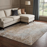 10' X 14' Brown And Beige Abstract Shag Washable Area Rug With UV Protection - HomeRoots - Flyclothing LLC