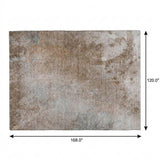 10' X 14' Brown And Beige Abstract Shag Washable Area Rug With UV Protection - HomeRoots - Flyclothing LLC