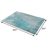 3' X 5' Teal And Gray Abstract Shag Washable Area Rug With UV Protection - HomeRoots - Flyclothing LLC