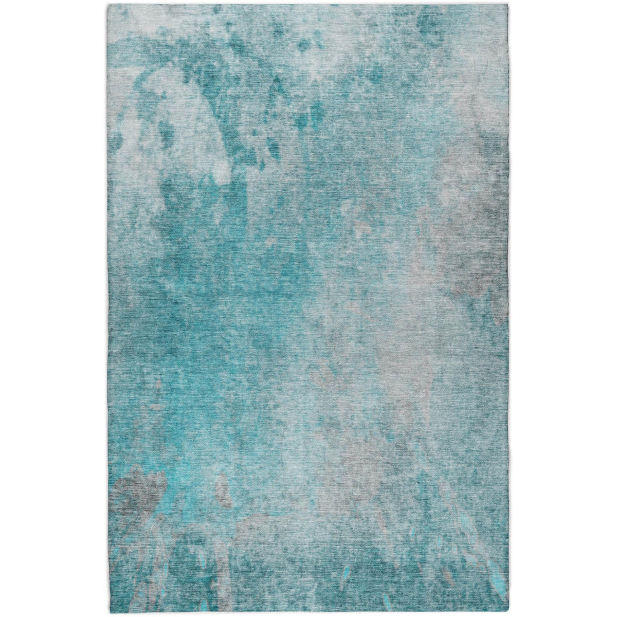 8' X 10' Teal And Gray Abstract Shag Washable Area Rug With UV Protection - HomeRoots - Flyclothing LLC