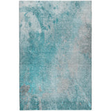 8' X 10' Teal And Gray Abstract Shag Washable Area Rug With UV Protection - HomeRoots - Flyclothing LLC