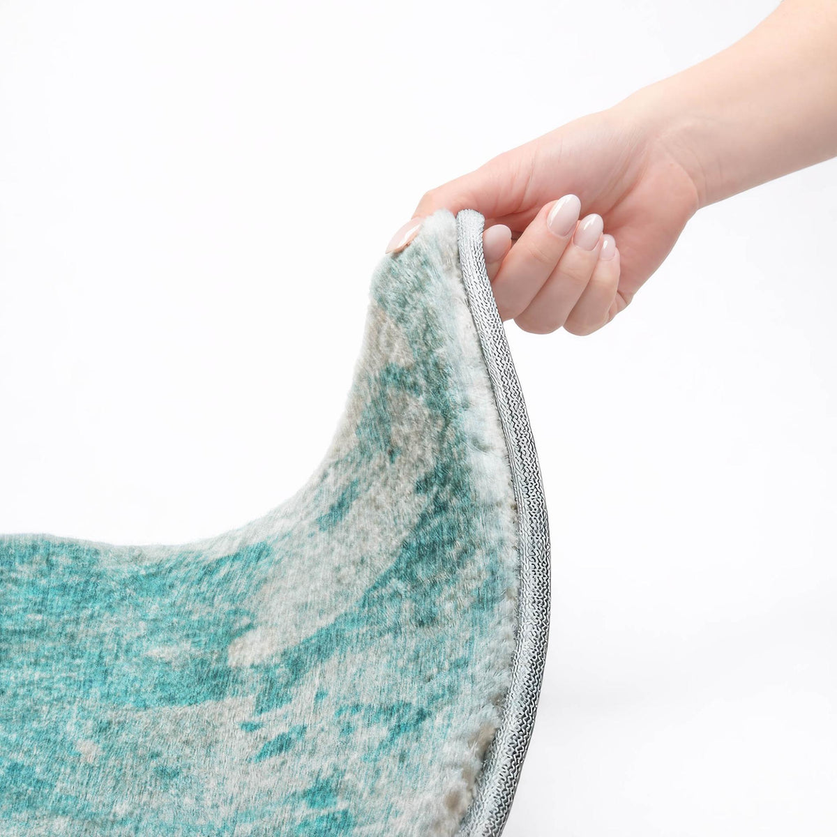 8' X 10' Teal And Gray Abstract Shag Washable Area Rug With UV Protection - HomeRoots - Flyclothing LLC