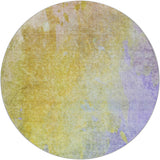 8' Wheat And Gold Abstract Shag Washable Round Rug With UV Protection - HomeRoots - Flyclothing LLC