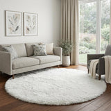 8' Wheat And Gold Abstract Shag Washable Round Rug With UV Protection - HomeRoots - Flyclothing LLC