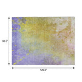 8' X 10' Wheat And Gold Abstract Shag Washable Area Rug With UV Protection - HomeRoots - Flyclothing LLC