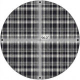 8' Black And Gray Plaid Shag Washable Round Rug With UV Protection - HomeRoots - Flyclothing LLC