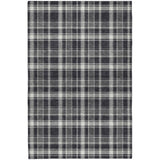 9' X 12' Black And Gray Plaid Shag Washable Area Rug With UV Protection - HomeRoots - Flyclothing LLC