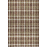 5' X 8' Chocolate And Taupe Plaid Shag Washable Area Rug With UV Protection - HomeRoots - Flyclothing LLC