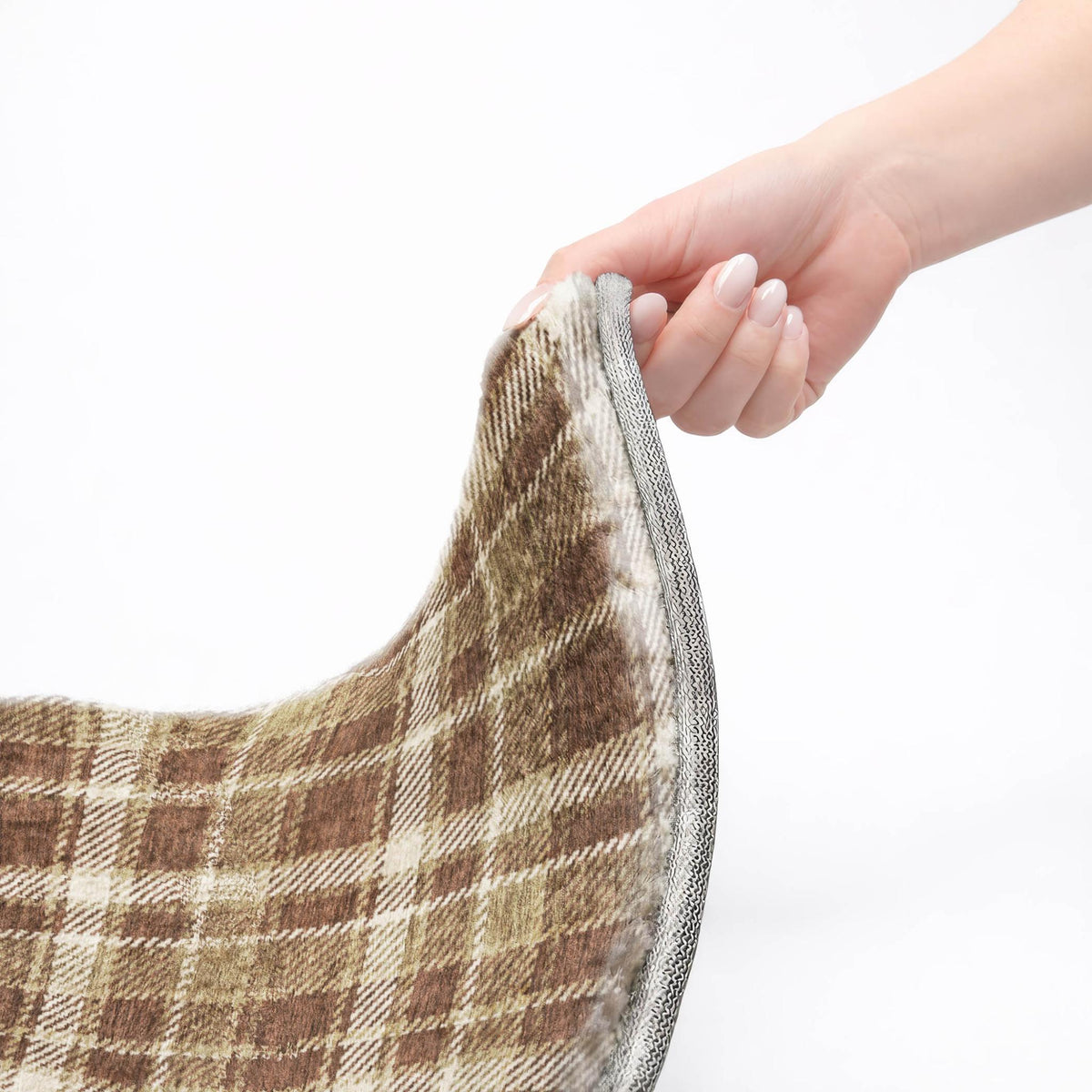 5' X 8' Chocolate And Taupe Plaid Shag Washable Area Rug With UV Protection - HomeRoots - Flyclothing LLC