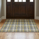 3' X 5' Gray And Ivory Plaid Shag Washable Area Rug With UV Protection - HomeRoots - Flyclothing LLC