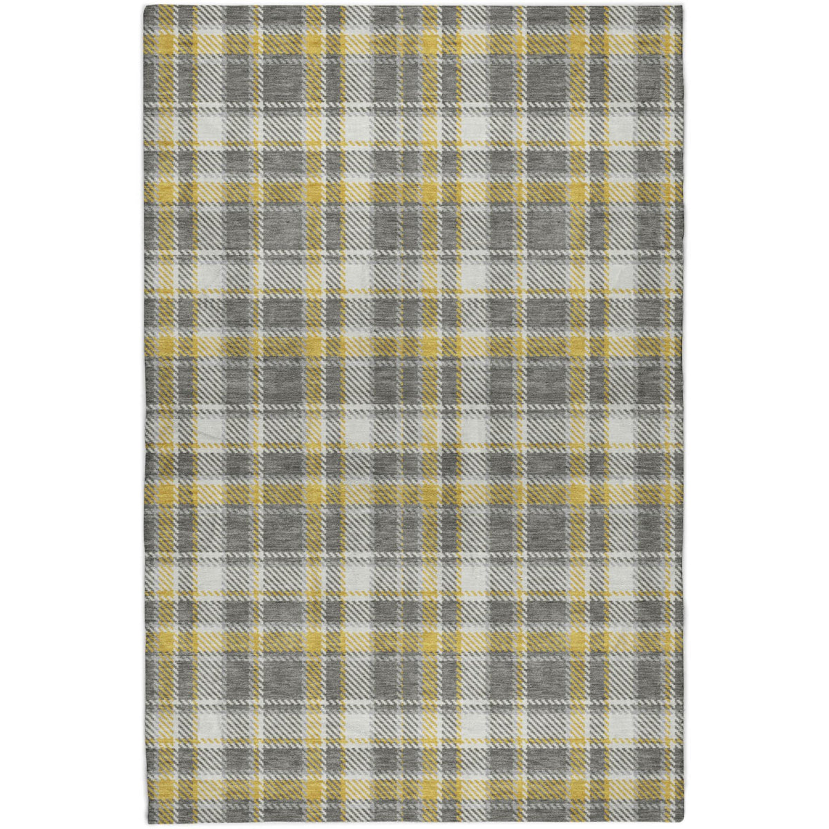 10' X 14' Gray And Ivory Plaid Shag Washable Area Rug With UV Protection - HomeRoots - Flyclothing LLC