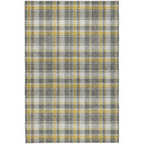 10' X 14' Gray And Ivory Plaid Shag Washable Area Rug With UV Protection - HomeRoots - Flyclothing LLC