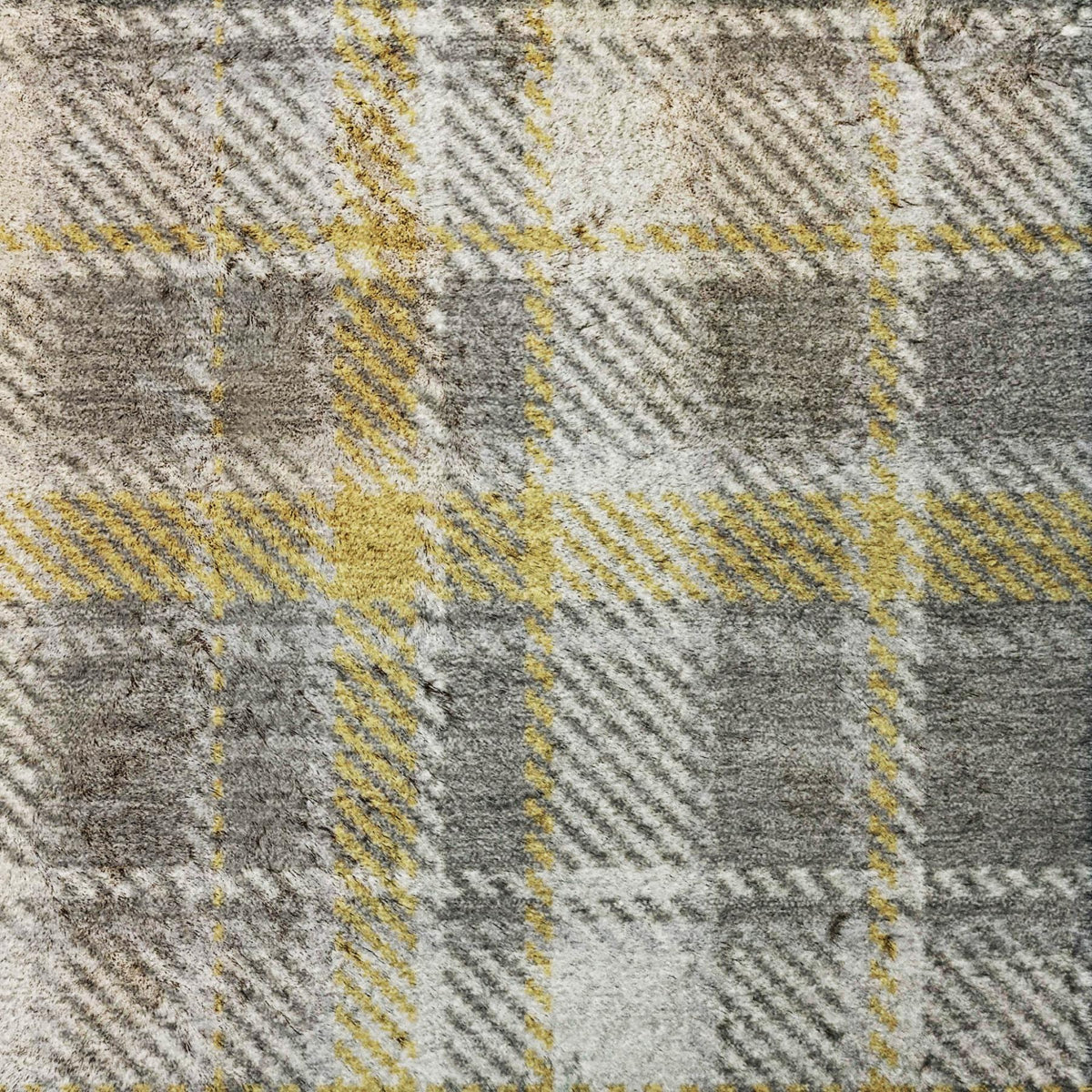10' X 14' Gray And Ivory Plaid Shag Washable Area Rug With UV Protection - HomeRoots - Flyclothing LLC