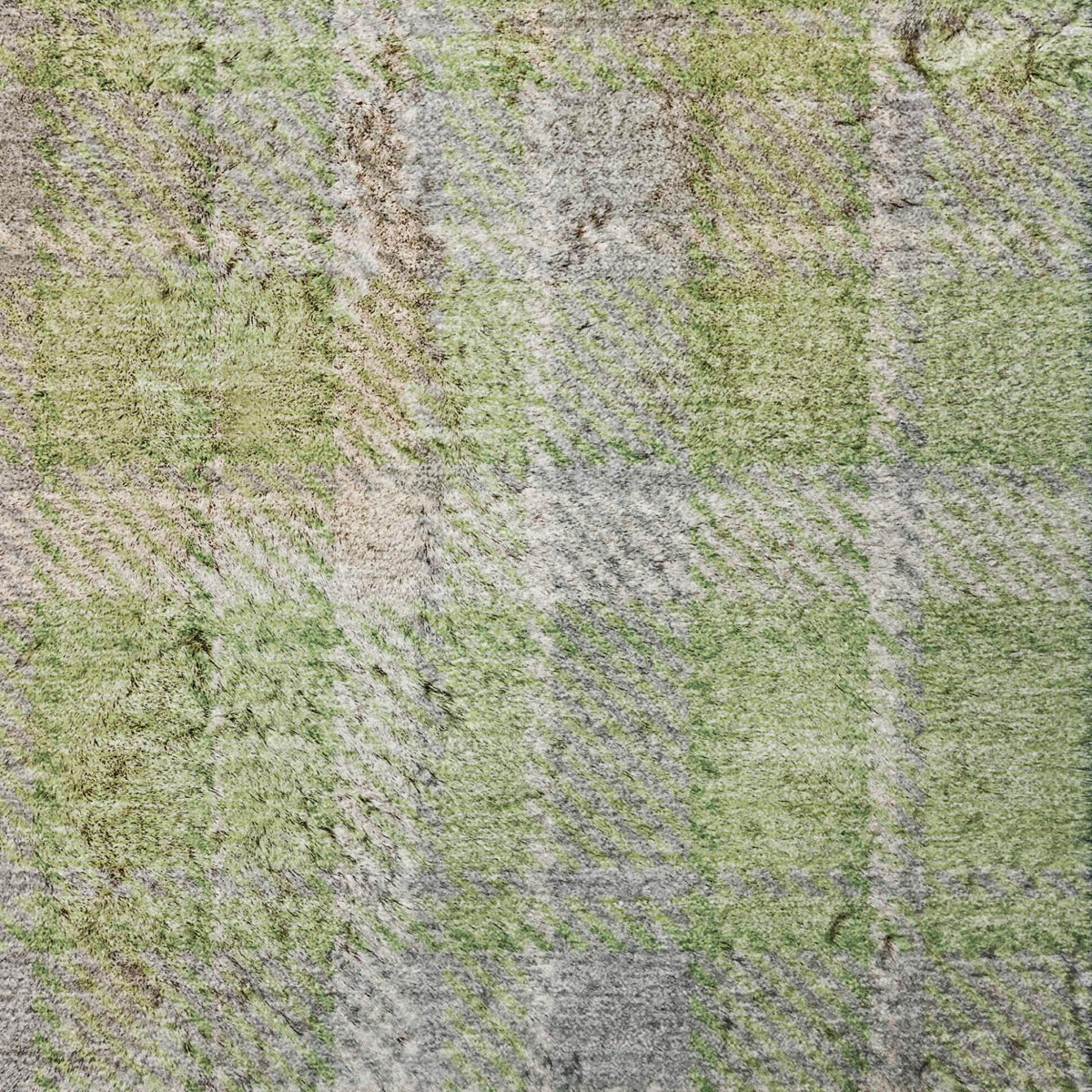 3' X 5' Green And Beige Plaid Shag Washable Area Rug With UV Protection - HomeRoots - Flyclothing LLC